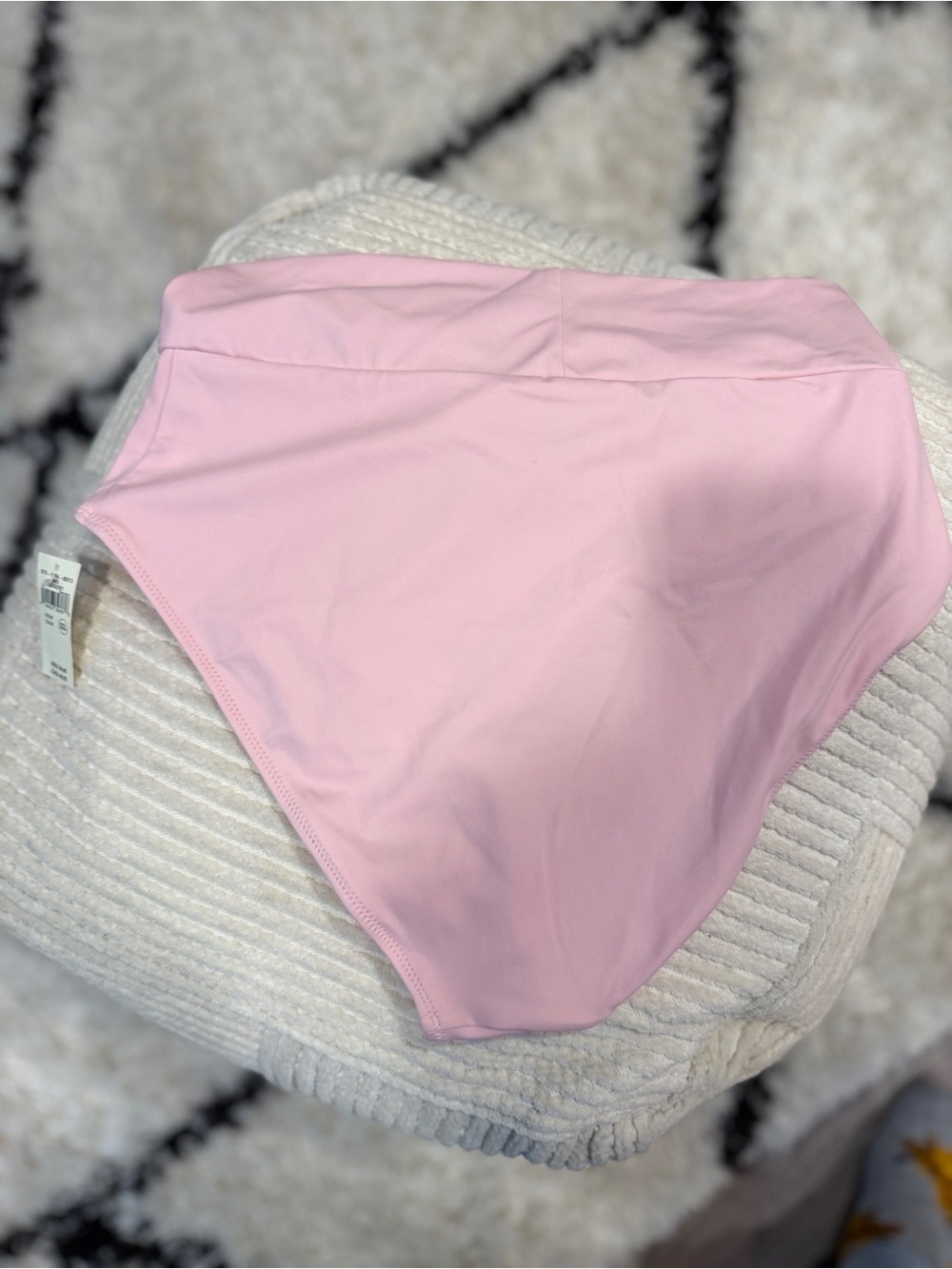 Aerie Crossover High Waisted Bikini Bottom Pink NWT Medium M - Picture 7 of 8